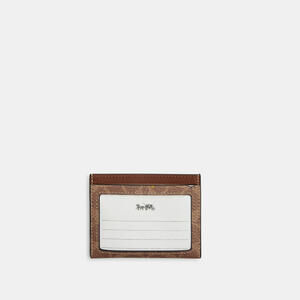 Coach X Peanuts Slim Id Card Case In Signature Canvas With Snoopy Print